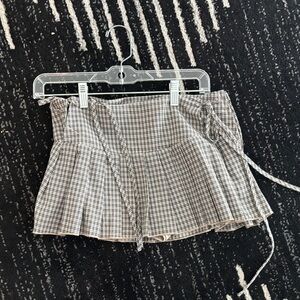 Windsor Black and White Checkered Mini Skirt with Tie